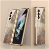 COQUE per Galaxy Z Fold 3 5G - Custodia per cellulare ultra sottile in vetro 9H, verniciata lucida, custodia per telefono pieghevole per Samsung Galaxy Z Fold 3 5G-Caiyun-Champagne
