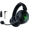Razer Kraken V3 Pro - Cuffie wireless USB da Gaming con Tecnologia aptica (HyperSense, Driver TriForce in Titanio da 50 mm, THX Spatial Audio, HyperSpeed Wireless) Nero
