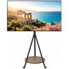 unho Supporto TV da Pavimento con Ruote per 40-75 Pollici Mobile TV con Cavalletto Treppiede Peso Max 50kg Max VESA 600x400mm, Legno Ripiano, Nero