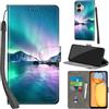 PHINIENLAND Cover per Xiaomi Redmi 13C 4G/5G PU Pelle Custodia Flip Aurora