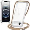 Oelrstfe Cover con Cordino per iPhone Air, Trasparente Silicone Custodia con Regolabile Collana Laccio Tracolla, Antigraffio Proteggere Case Corda per iPhone 17 Air, Giallo
