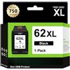 ECOINKO Cartucce 62 XL Nero - 750+ Pagine, Sostituzione di Originali HP 62 Nero, Inchiostro Stampante 62XL per HP Officejet 200 200c 250 250C 258 5740 Envy 5540 5541 5545 5547 5548 5640 5642 5646 7640