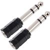 AQSQWQ 2 Pezzi Adattatore per Cuffie, 6,35 mm Maschio a 3,5 mm Femmina Adattatore Jack Stereo Placcato, Adattatore Stereo HiFi per Cuffie, Microfono