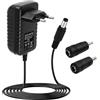 Knocery Adattatore di alimentazione 12 V 2 A, alimentazione 12 V, 1 m, alimentazione da AC220 V a DC12 V, spina da 5,5 mm con, caricatore AC/DC, convertitore caricatore AC-DC (DC9 V ~ 2 A)