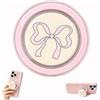 Nivafer Supporto magnetico pieghevole con impugnatura compatibile con Kindle, stile nastro farfalla rosa, accessorio per telefono tablet