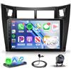 Rimoody Autoradio per Toyota Yaris 2005-2011 Carplay Wireless, 9 Pollici Touchscreen IPS Radio 2 din con Android Auto, Mirror Link, Bluetooth, FM/RDS, DSP, Comandi al Volante Retrocamera