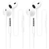 XINSHIKEJI 2 Pack Auricolari In-Ear Cuffie, Cuffiette con Filo e Microfono, Cuffie Isolamento Acustico, Cuffiette Cellulare, Jack 3,5 mm per Phone, Samsung, Huawei - Bianco