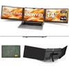 Newwin Doppio schermo PC portatile ultra sottile leggero 14 FHD 1080P IPS Multi triplo schermo PC portatile Monitor Monitor Estensione schermo per 13,3-17 Computer portatile compatibile con Windows