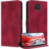 ZONNAVI Cover per Xiaomi Redmi Note 9 Pro/Redmi Note 9S, [Blocco RFID] Custodia a Libro in Pelle con Porta Carte, Flip Case Portafoglio Antiurto Cover per Redmi Note 9 Pro/Note 9S (Rosso Scuro)