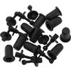 BildeeMait Kit di 10 paia di guide per griglia con presa a sfera per altoparlanti, clip per casse, clip di sicurezza in rete per copertura a scatto, nero (015)