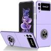 COQUE Custodia per Galaxy Z Flip 3 5G, custodia per telefono All Inclusive con supporto video ad anello, custodia per telefono pieghevole per Samsung Galaxy Z Flip 3 5G-Viola