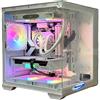 Tiburcc Computer Gaming PC mini panoramico doppia camera bianco (R5 7500F, RX 9060XT 16GB) 32GB RAM 1TB NVMe WIFI Bluetooth