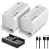 VILTROX 2-Pack NP-F750 Batteria di ricambio Batteria e Smart LED Caricatore doppio USB-C compatibile con Sony NP-F970 F960 F950 F770 F750 F570 F550 per Godox VILTROX Neewer Videocamera/Monitor/Camera