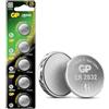 GP Batteries CR2032 Celle al Litio Batteria,3V, 1 blister con 5 unità