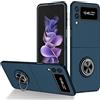 COQUE Custodia per Galaxy Z Flip 3 5G, custodia per telefono All Inclusive con supporto video ad anello, custodia per telefono pieghevole per Samsung Galaxy Z Flip 3 5G-Blu Royal