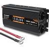 Yinleader Convertitore 12 V 24 V 220 V 230 V 1500 W (3000 W picco), inverter auto camion auto-rilevazione con 2 prese EU, schermo LCD, USB, ideale per campeggio e viaggi
