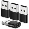 Abauoat Adattatore USB C Femmina a USB Maschio [4Pack], Connettore Cavo Caricatore Tipo C, Adattatore per Phone 11 12 13 14 Pro Max,SE,Galaxy S20 S21 S22 Plus.