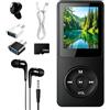 Witfoam Lettore MP3 Bluetooth 5.3 da 128 GB con altoparlante, lettore musicale HiFi portatile con autonomia della batteria di 70 ore, lettore MP3 sportivo, display da 1,8 pollici, scheda TF fino a 128 GB