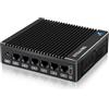 Sharevdi Dispositivo micro firewall senza ventola, mini PC firewall Intel N3710 4C/4T, 6 x Intel 2,5 GbE i226-V LAN, AES-NI/4K/TYPE-C/SlM Card/TF/HD Router Netgate 8GB DDR3 128GB mSATA SSD