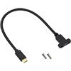 AAOTOKK Cavo Adattatore USB Tipo C 3.1 per Montaggio a Pannello Gen 2 10Gbps Maschio a USB C Femmina per Montaggio a Pannello Cavo per Ricarica,dati,Audio,Video per laptop,Tablet,Telefono(0.3M/1ft)