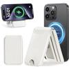 MoKo Portafoglio Magnetico per Smartphone, Portacarte con Supporto Regolabile per 7 Carte, Protezione RFID, Custodia Slim in Pelle Compatibile con iPhone 17e/17/16/15/14/13/12, Beige