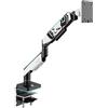 Diablo X-Arm Supporto monitor scrivania Braccio monitor Supporto per schermo da 17 - 49 pollici LED RGB VESA 75 & 100 mm Orientabile Rotazione Gestione cavi Portata fino a 20 kg Bianco-Nero