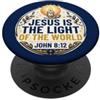 Jesus Is The Light Christian Faith Bible Jesus Is The Light Of The World Shirt John 8:12 Christian PopSockets PopGrip Adesivo