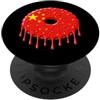 Paint Dripping Donut Lover Pop Art Herit Ciambella Ciambella Bandiera Cinese China Pride Love Graffiti Drip PopSockets PopGrip Adesivo