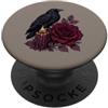 Midnight Corvid Botanicals Candela gotica con corvo bordeaux rosa scuro Botanical Romance PopSockets PopGrip Adesivo