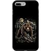 Jeff Hobrath Custodia per iPhone 7 Plus/8 Plus Grizzly Bear Moon Wilderness Wilderness Arte di montagna