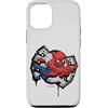 Marvel Custodia per iPhone 15 Simbolo del ragno Marvel Spider-Man Street Art Thwipp