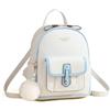 NICOLE & DORIS Zaino Donna Pelle PU Borsa a Zainetto Elegante Tracolla Zaini da Città Impermeabile Casual per Scuola Viaggio Lavoro Bianco