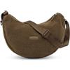 Expatrié Moon Bag Donna Marrone - Leni - Borsa a tracolla morbida in peluche - Teddy Crossbody Bag a forma di mezzaluna - Con tracolla regolabile e anelli a D per fissarla al passeggino