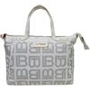 Laura Biagiotti Borsa Shopping Linea Dimension, Nylon Stampato con Logo LB, Tracolla Regolabile Rimovibile, Dimensioni 39x27x14 cm, Art. LB26S-108-1 (BIANCO)