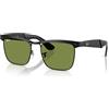 Ray-Ban Occhiali da sole unisex Wayfarer Deluxe (confezione da 1), 006/4E Nero Opaco/Verde, 56 mm