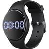 Umllpet Orologio con sveglia con vibrazione, contapassi, senza Bluetooth, senza app, braccialetto per jogging, camminata, corsa, promemoria pillole, orologio con vibrazione R7