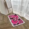 EsaSam - Tappeto con biglietto di auguri,motivo stravagante,estetico,retrò,antiscivolo,lavabile,moderno,astratto,unico,per bagno,camera da letto,morbido,piccolo,per ingresso e interni rosa