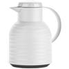 Emsa Caraffa termica Samba Wave N40115, 1,0 litri, plastica Quick-Press, pistone isolante in vetro, caffettiera: 12 ore caldo/24 ore, 100% denso, bianco