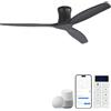 Sofucor Smart Ventilatore da Soffitto con Alexa/App/Wifi, 132 cm Legno Massello Ventilatore a Soffitto con Telecomando, DC Silenzioso, Timer, 6 Velocità, Modalità Estate/Inverno per Soggiorno