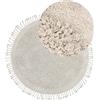Beliani Tappeto rotondo in cotone con frange ⌀ 140 cm beige