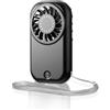 QSPORTPEAK Ventilatore Portatile, Mini Ventilatore, Ventilatore USB Ricaricabile con 5 Velocità, 11000 giri/min, 56g, Ventilatore per Ciglia a Batteria per viaggi e viaggi, per il trucco Noir