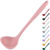 VXYW Mestolo in silicone per cucinare, impugnatura comoda, gomma senza cuciture, antiaderente, per evitare graffi, colore: rosa
