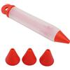 TOPINCN Penna Decoratrice Alimentare a 4 Ugelli Penna da Scrittura In Silicone Durevole Strumenti per Decorare la Torta Stampo per Dolci(Red)