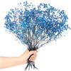 Songjum Breath del Bambino Essiccato Fiori Mazzo Naturale Fiori Essiccati Respiro del Bambino Real Gypsophila Branches per la Tavola di Nozze Vaso Partito Giardino DIY Corona floreale Home Decor (Blu tesoro)