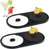WOHSEROM Salt Rimmer per bicchieri da margarita, 2 pezzi in vetro a doppia camera con spugna di lime, kit per cocktail con vassoi per sale e zucchero, accessori portatili per bar e feste all'aperto