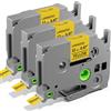 Aken Nastro per Etichette TZe-631 12mm 0.47 Compatibile con Brother P-touch | AZe631 TZe631, 12mm x 8m, Nero su Giallo, Laminato, Compatibile con Brother Ptouch H110 H107B H105 H100LB H1010 D210 D400