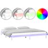 vidaXL Letto in legno massiccio con LED bianchi 135x190 cm