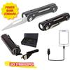 TORCIA A LED RICARICABILE "SURVIVAL" CON POWERBANK E COLTELLO