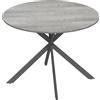 HOMCOM Tavolo da Pranzo Rotondo Stile Industriale con Gambe a Croce in Acciaio, Ø100x75 cm, Grigio | Aosom Italy