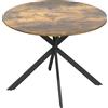 HOMCOM Tavolo da Pranzo Rotondo Stile Industriale con Gambe a Croce in Acciaio, Ø100x75 cm, Marrone Rustico | Aosom Italy